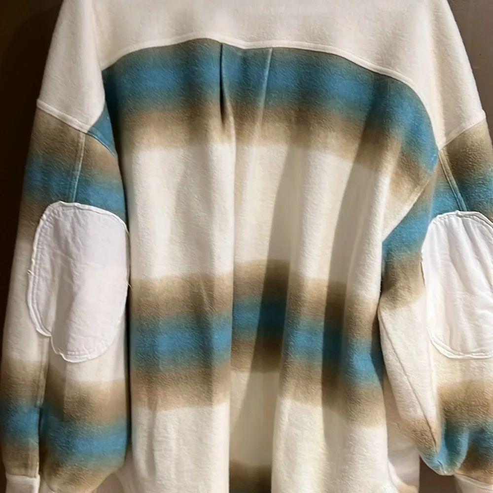 Free People West Coast Ruby Jacket in Cream Striped Pattern Sz M NWT - Picture 9 of 9